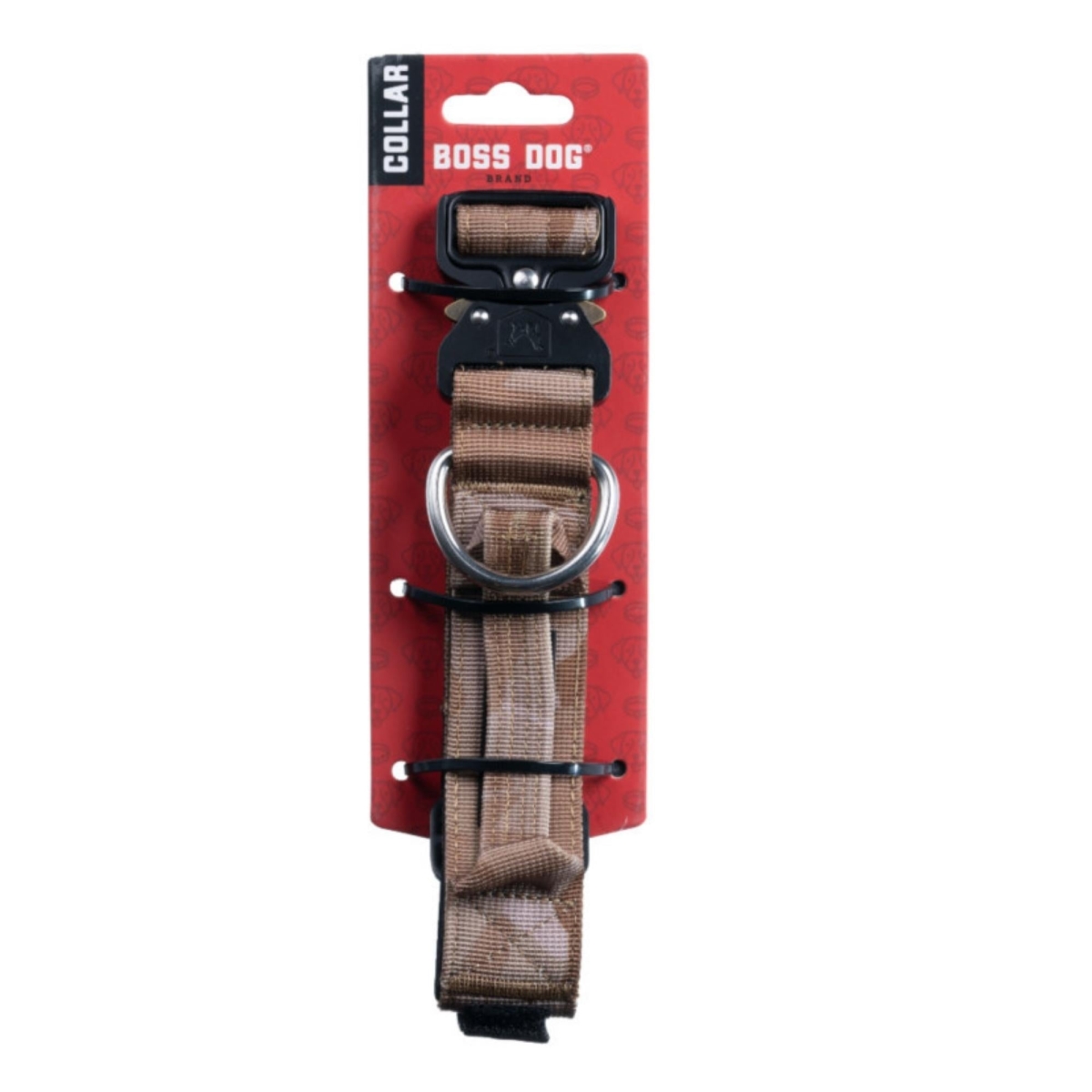 Picture of Boss Nation 850010391304 13-16 in. Dog Tactical Adjustable Dog Collar&#44; Tan Camo - Small