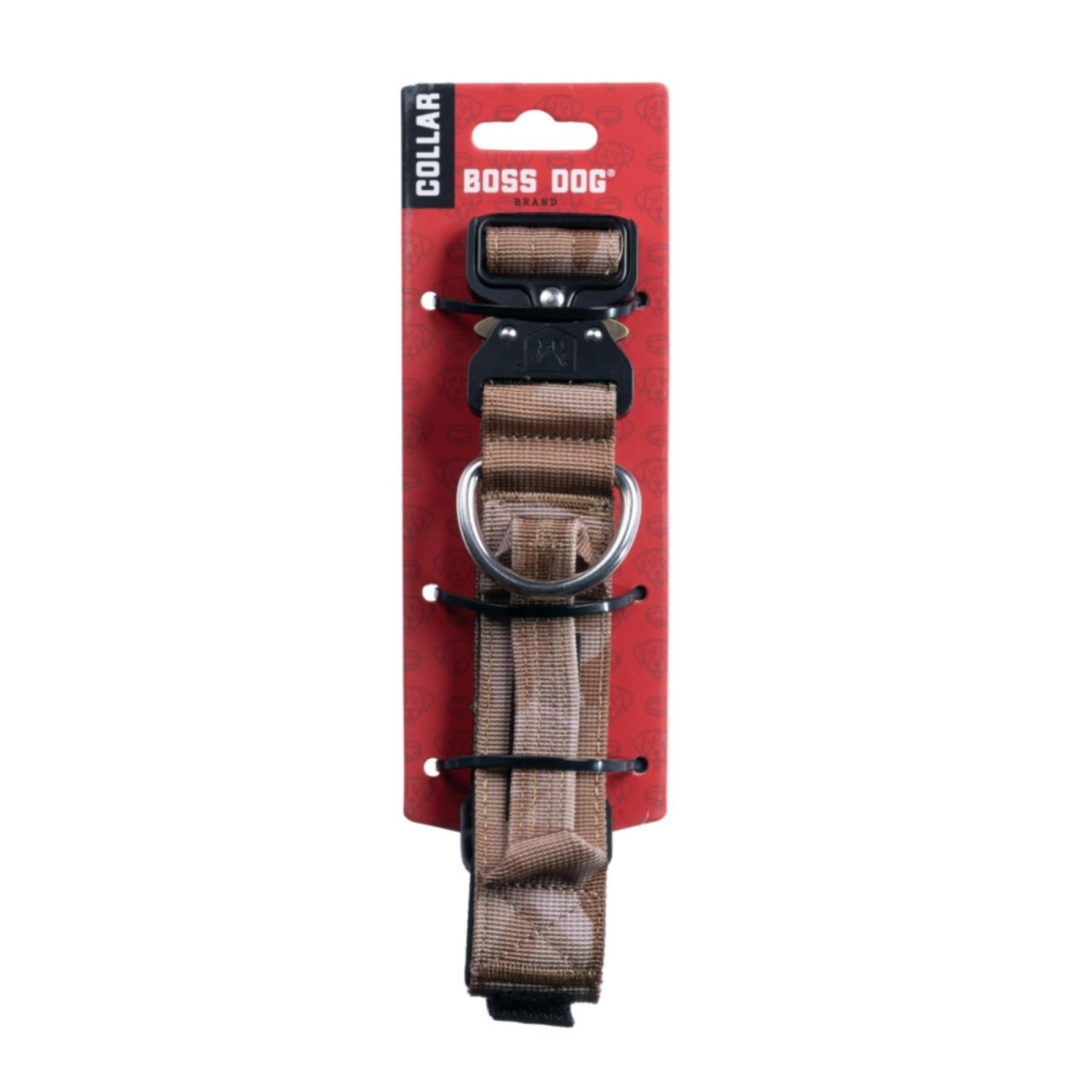 Picture of Boss Nation 850010391311 15-18 in. Dog Tactical Adjustable Dog Collar&#44; Tan Camo - Medium