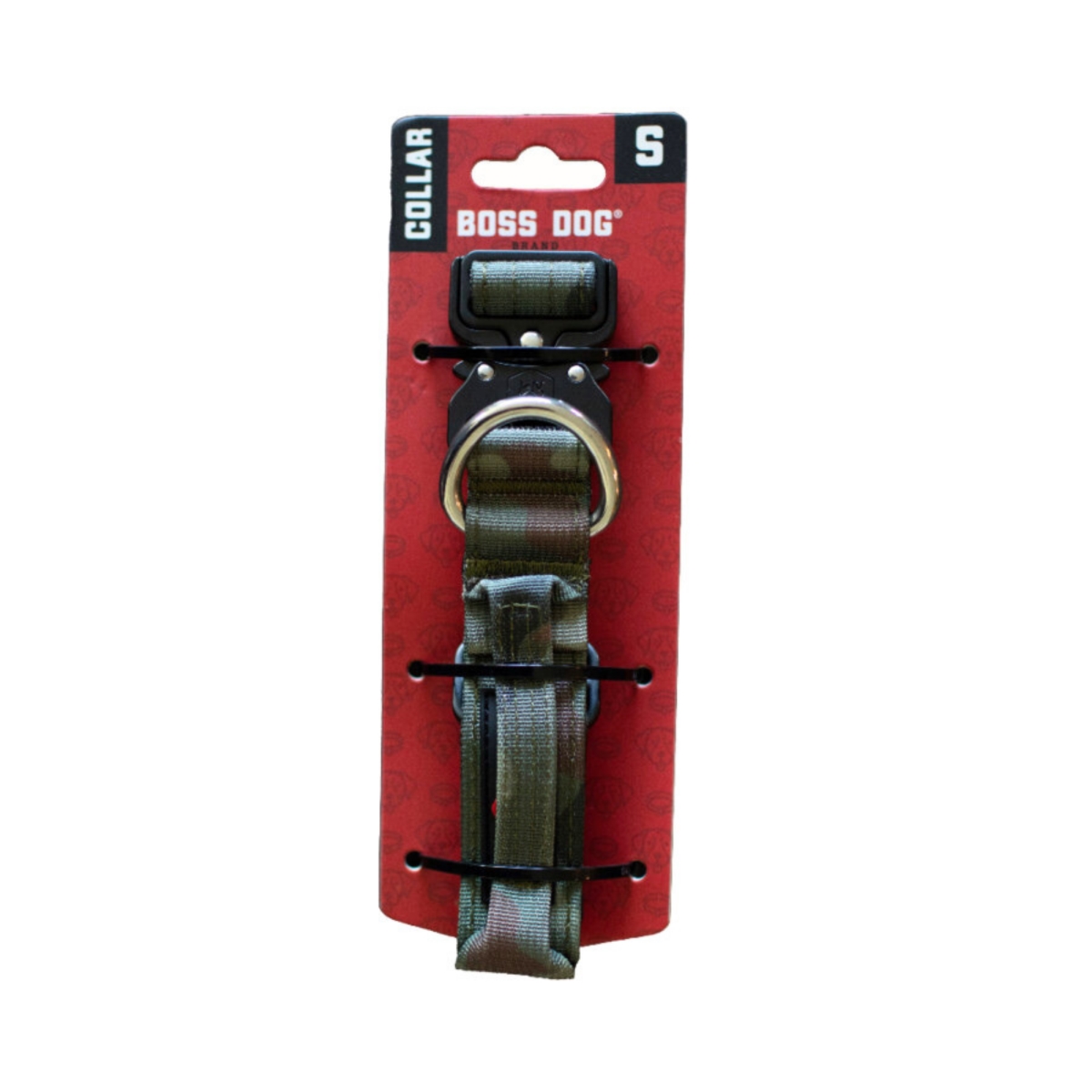 Picture of Boss Nation 850010391366 13-16 in. Dog Tactical Adjustable Dog Collar&#44; Green Camo - Small