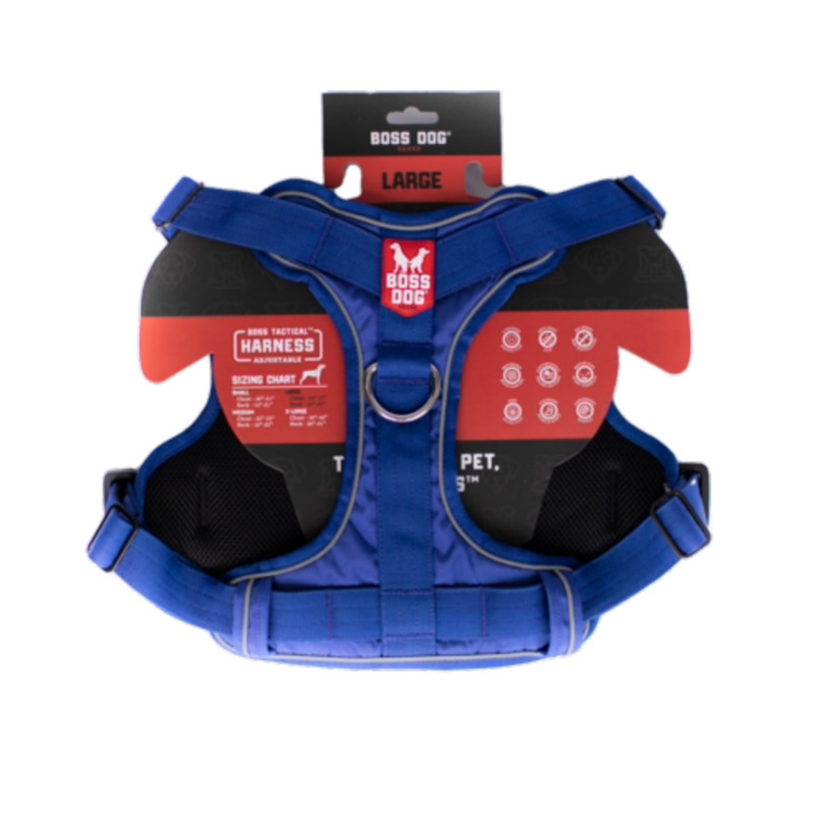 Picture of Boss Nation 850036272267 Dog Tactical Dog Harness&#44; Blue - Large