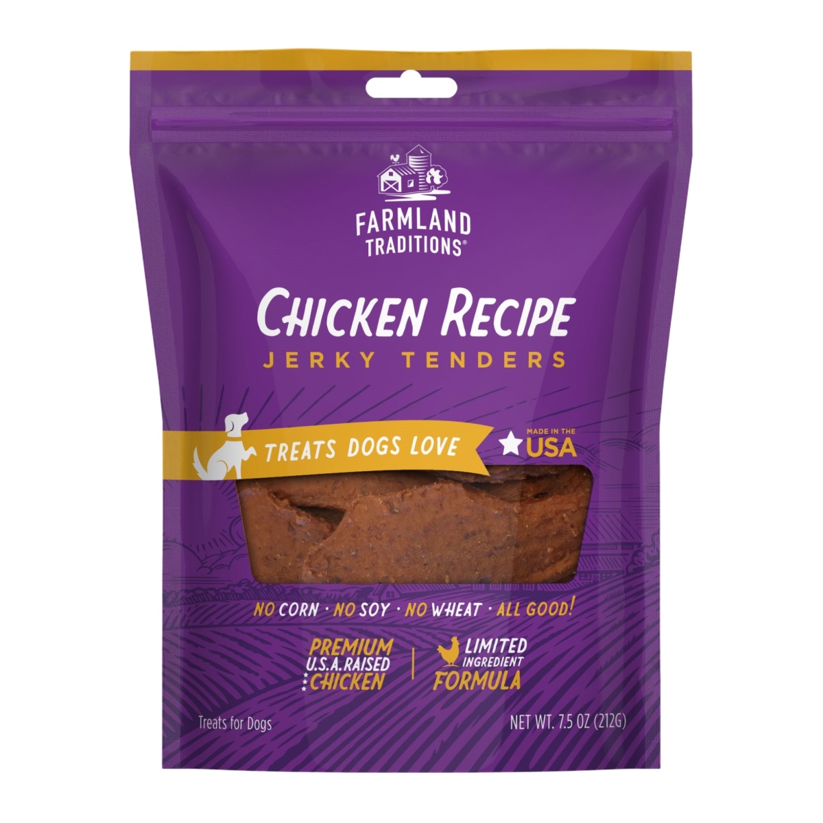 Picture of Farmland Traditions 884713001109 7.5 oz Simple Snacks Chicken Jerky Tenders Dog Treats