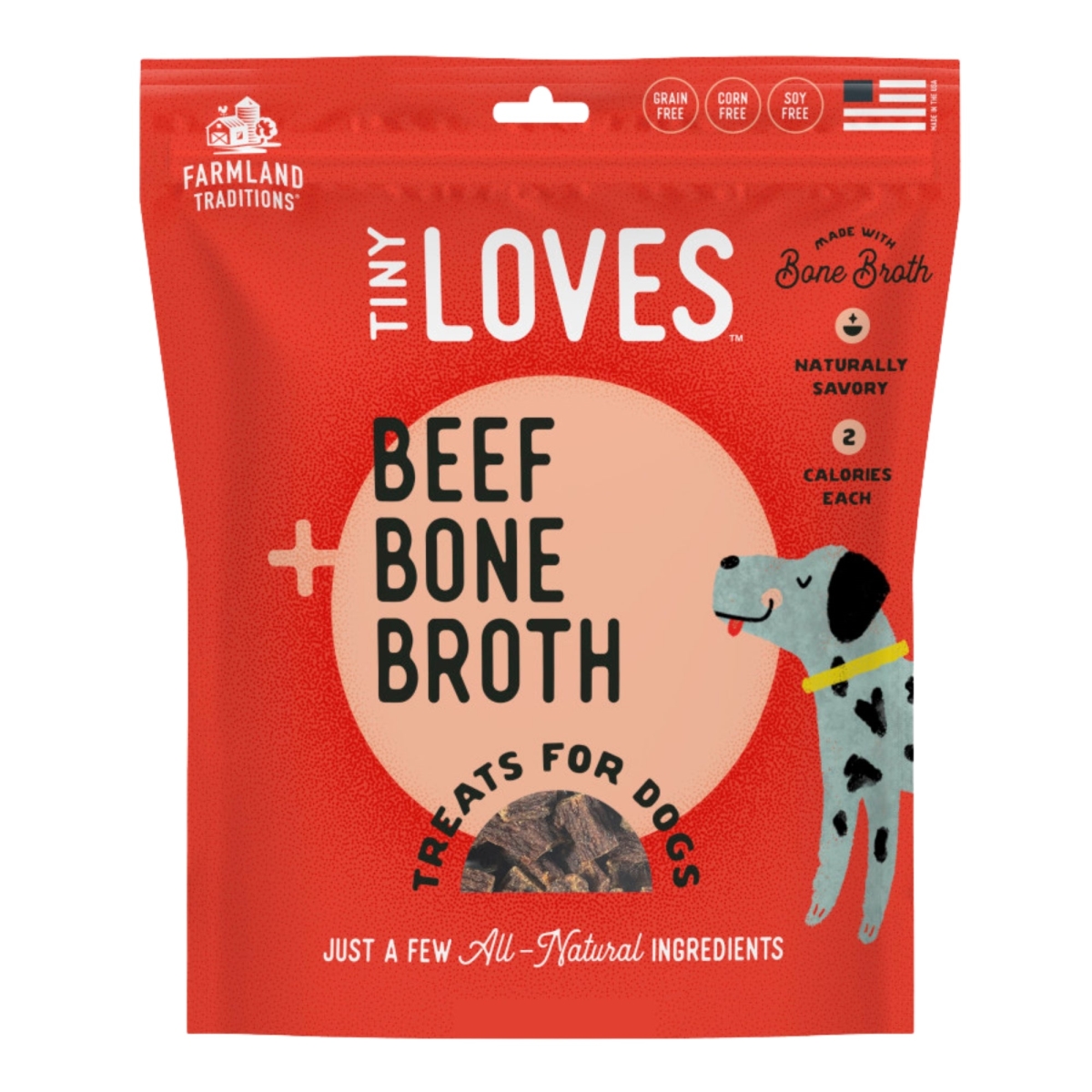 Picture of Farmland Traditions 884713001338 5 oz Tiny Loves Beef with Bone Broth Dog Treats
