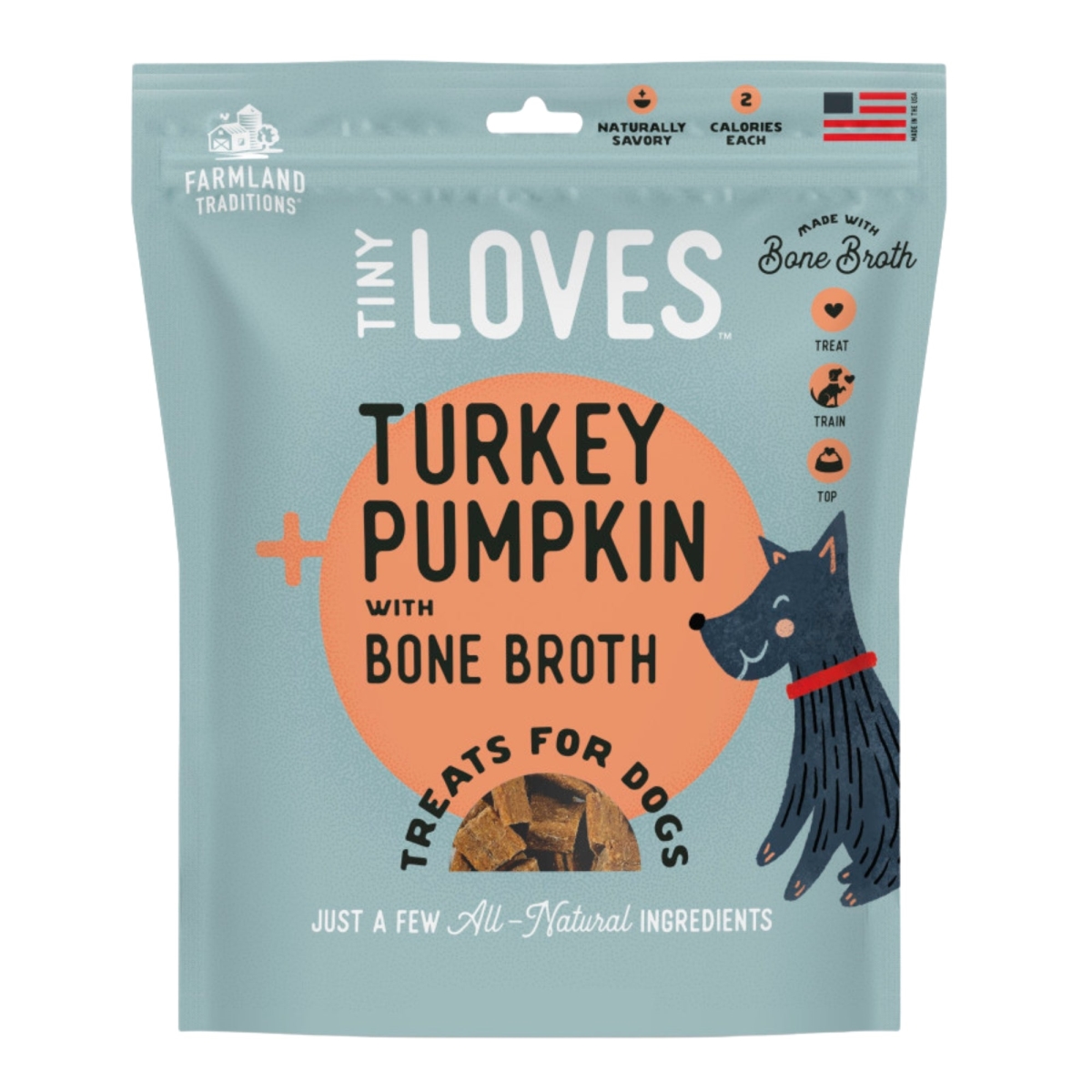 Picture of Farmland Traditions 884713001369 6 oz Tiny Loves Turkey & Pumpkin with Bone Broth Dog Treats