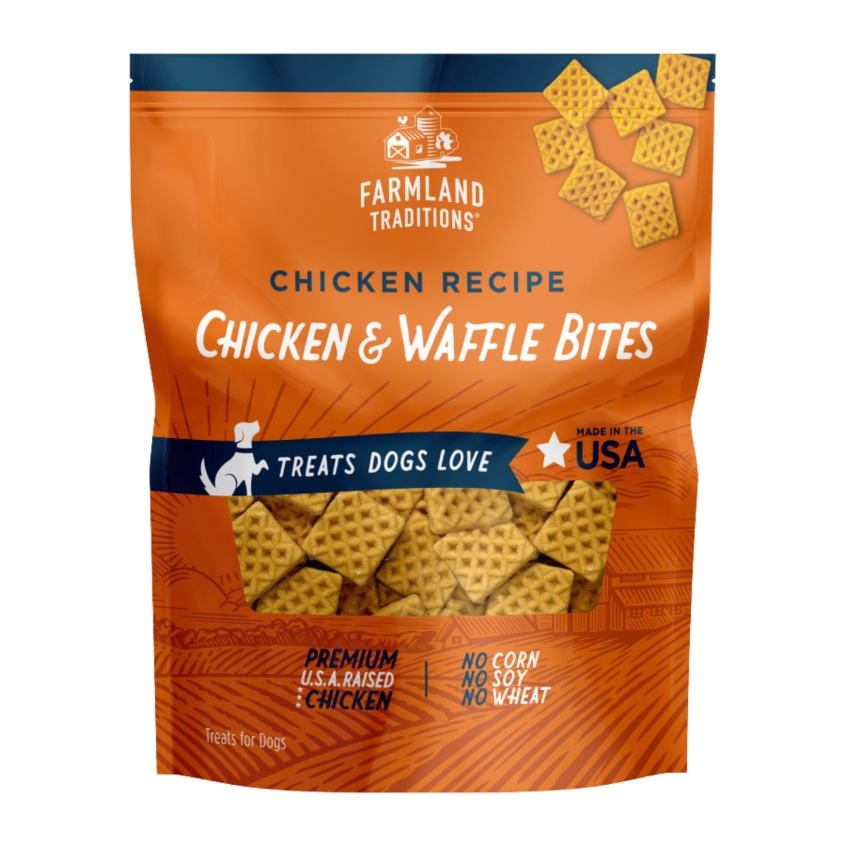 Picture of Farmland Traditions 884713002915 16 oz Simple Snacks Chicken & Waffle Bites Dog Treats