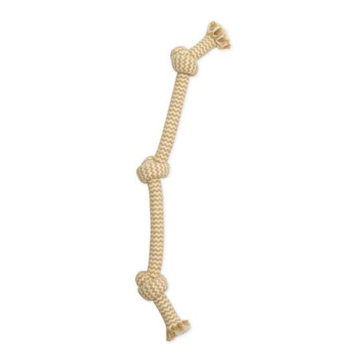 Picture of Mammoth Pet Products 746772257104 15 in. Flossy Chews EXTRA Peanut Butter Scented Dog Toy - 3 Knot Tug - Small
