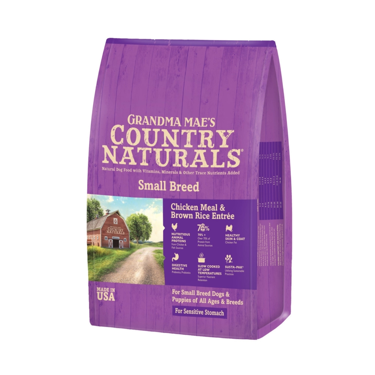 Picture of Grandma Maes Country Naturals 850042318232 12 lbs Small Breed Sensitive Stomach Dry Dog Food - Chicken & Rice