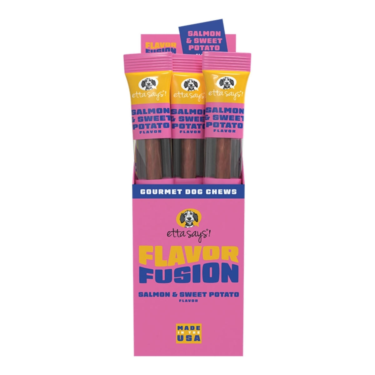Picture of Etta Says 856595005308 1.75 oz Flavor Fusion Chew Salmon Dog Treat - Case of 12