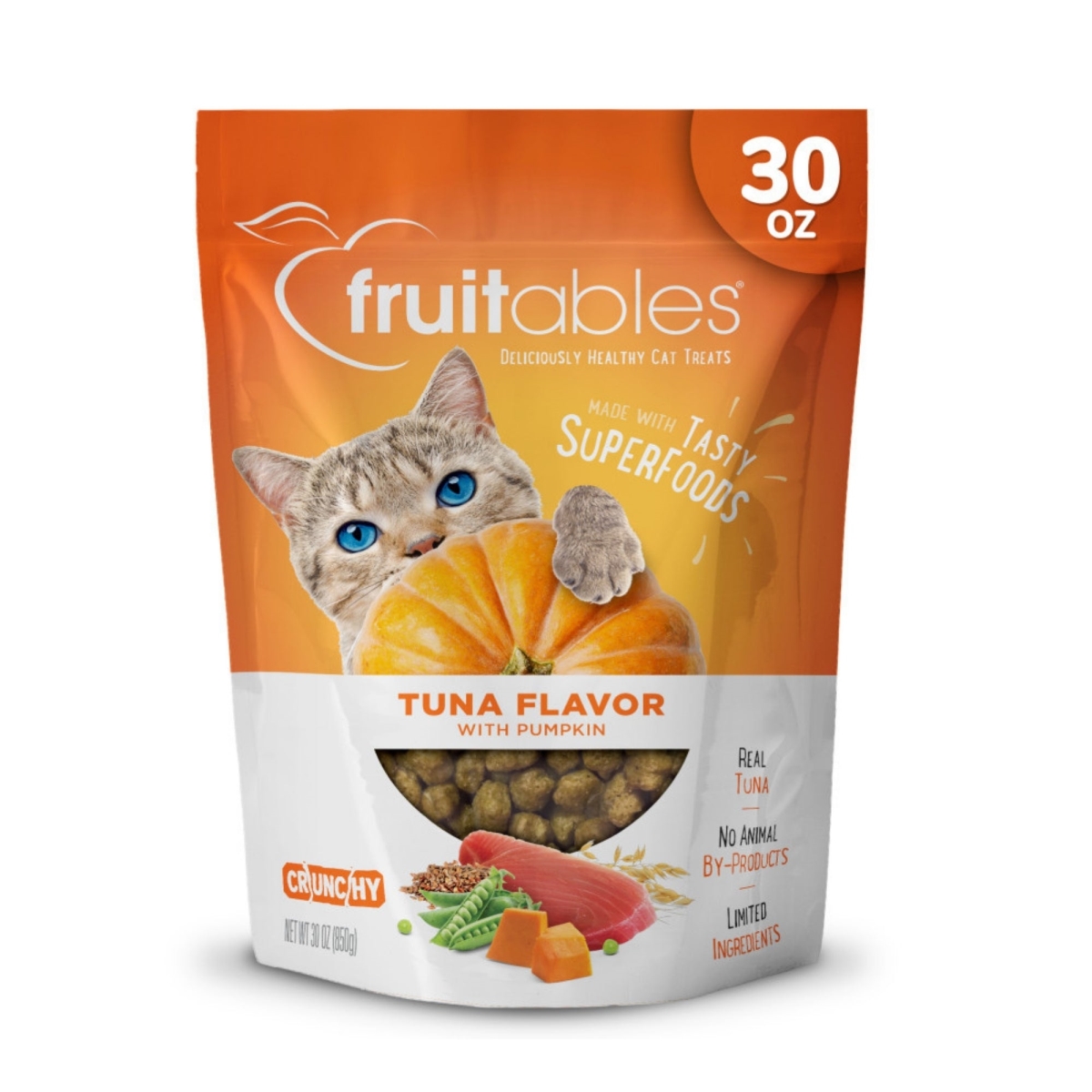 Picture of Fruitables 686960001037 30 oz Limited Ingredient Crunchy Cat Treats - Tuna with Pumpkin