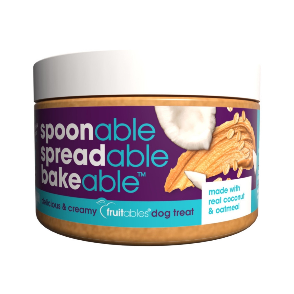 Picture of Fruitables 686960001976 7 oz Spreadables Creamy Dog Treat - Real Coconut & Oatmeal