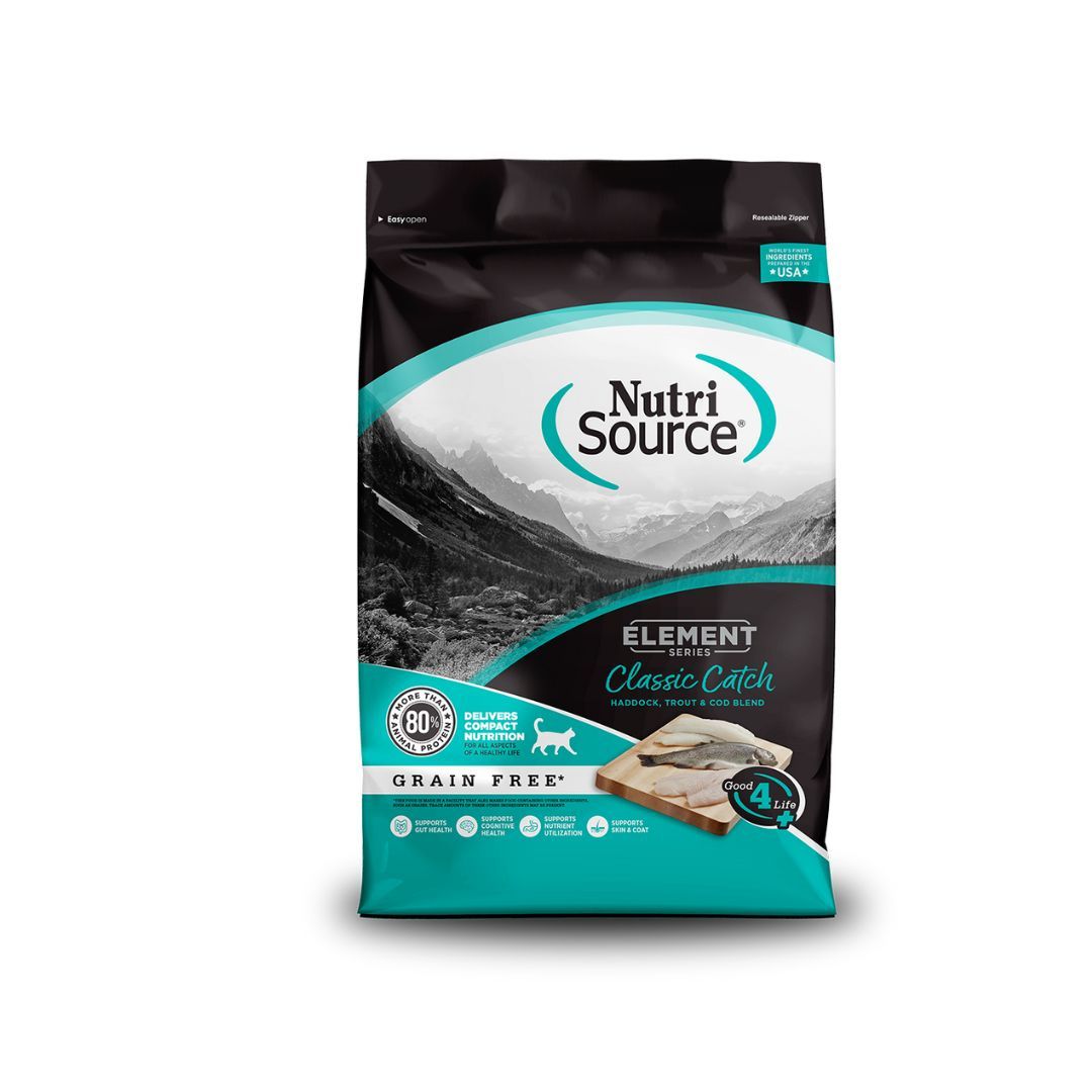 Picture of NutriSource 073893300182 11 lbs Cat Grain Free Element Classic Catch
