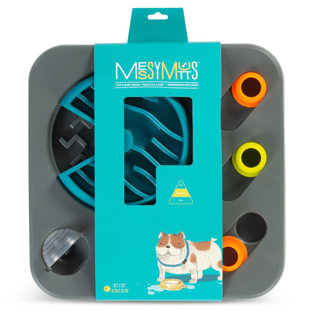 628043608108 Dog Interactive Puzzle Feeder Square, Gray - Small