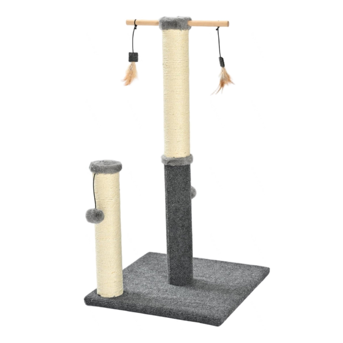 810162076733 Dual Post & Mobile Cat Scratching Playset