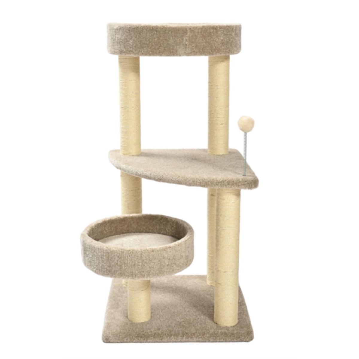 810162076788 36 in. Multi Level Carpet Cat Tower