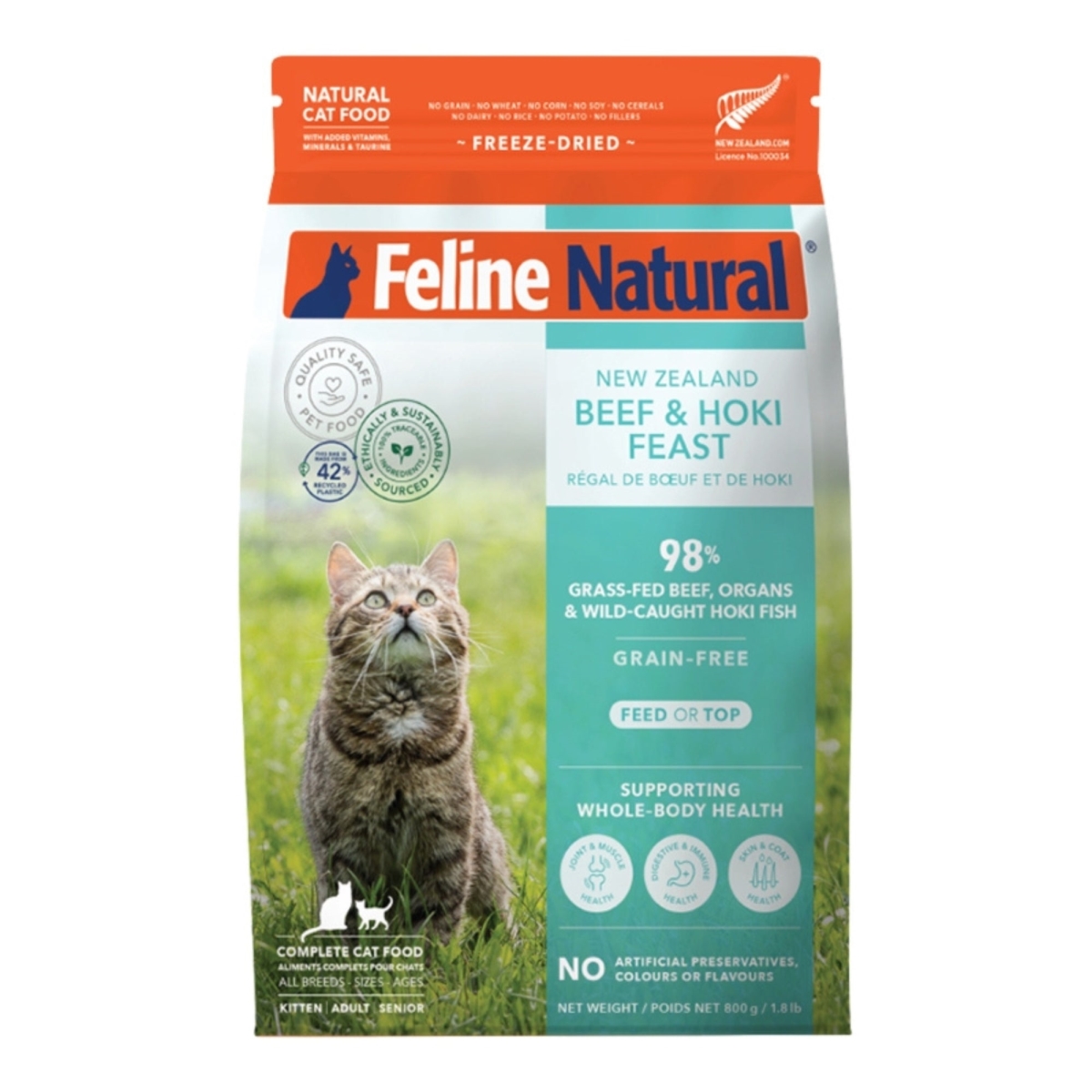 9421036372304 1.8 lbs Cat Freeze Dried Beef & Hoki Food