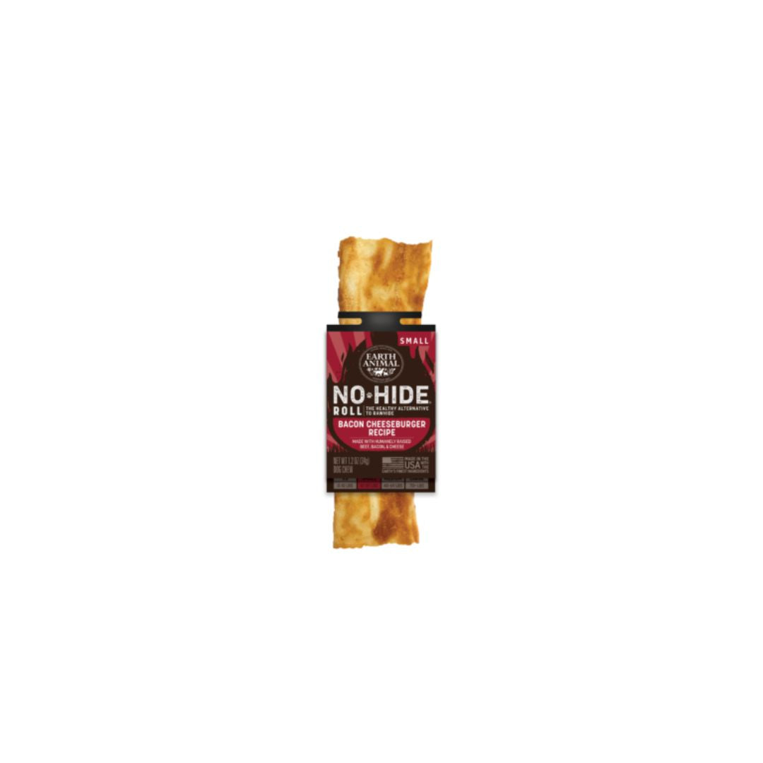 810132870415 Small Dog No-Hide BBQ Roll Bacon Cheeseburger Treat - 24 Count