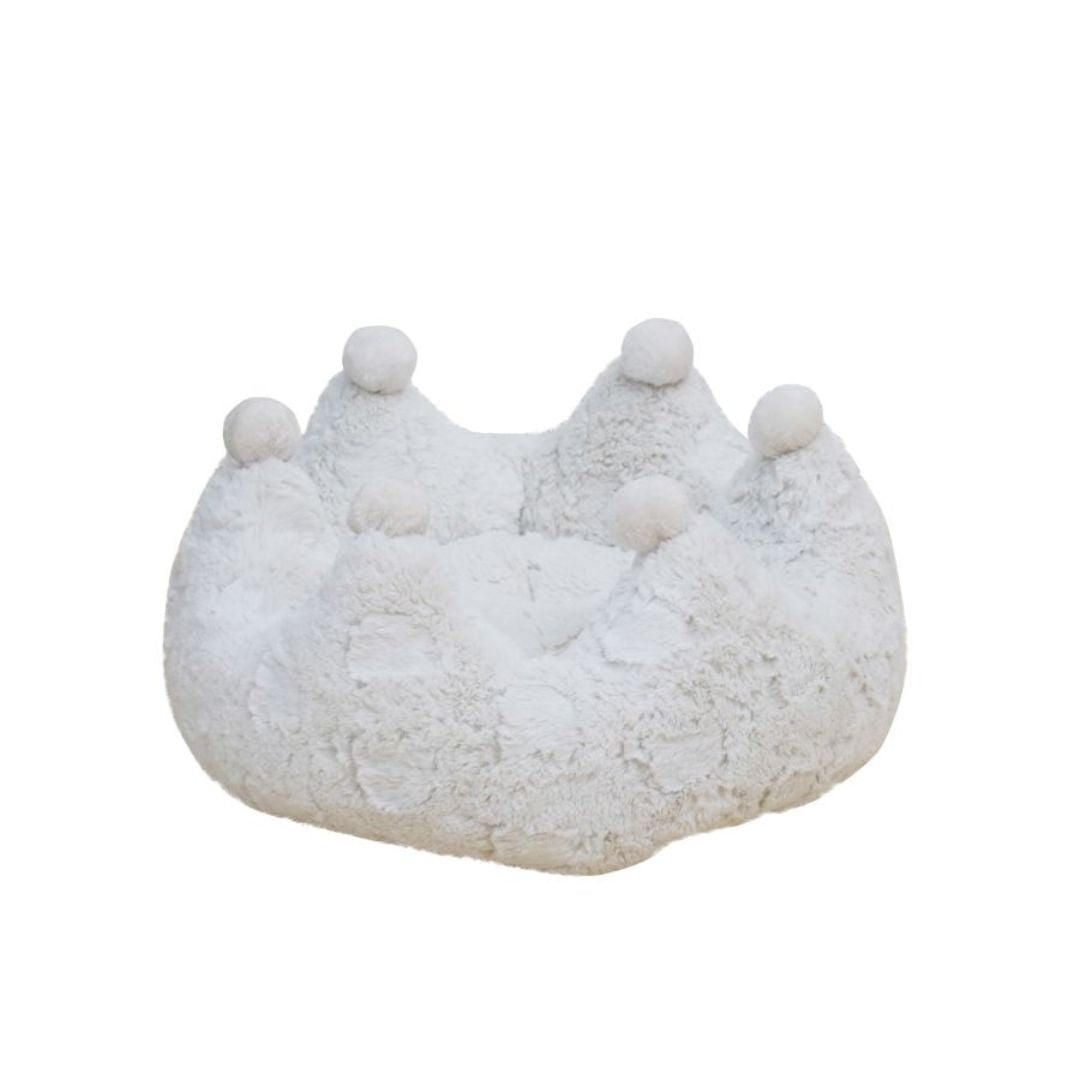 818483018821 17.7 in. Rose Crown Pet Bed - Ivory