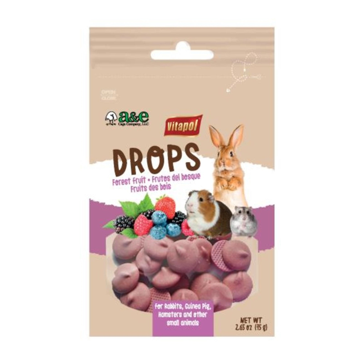 644472991536 2.65 oz Vitapol Drops Small Animal Treats Forest Fruit