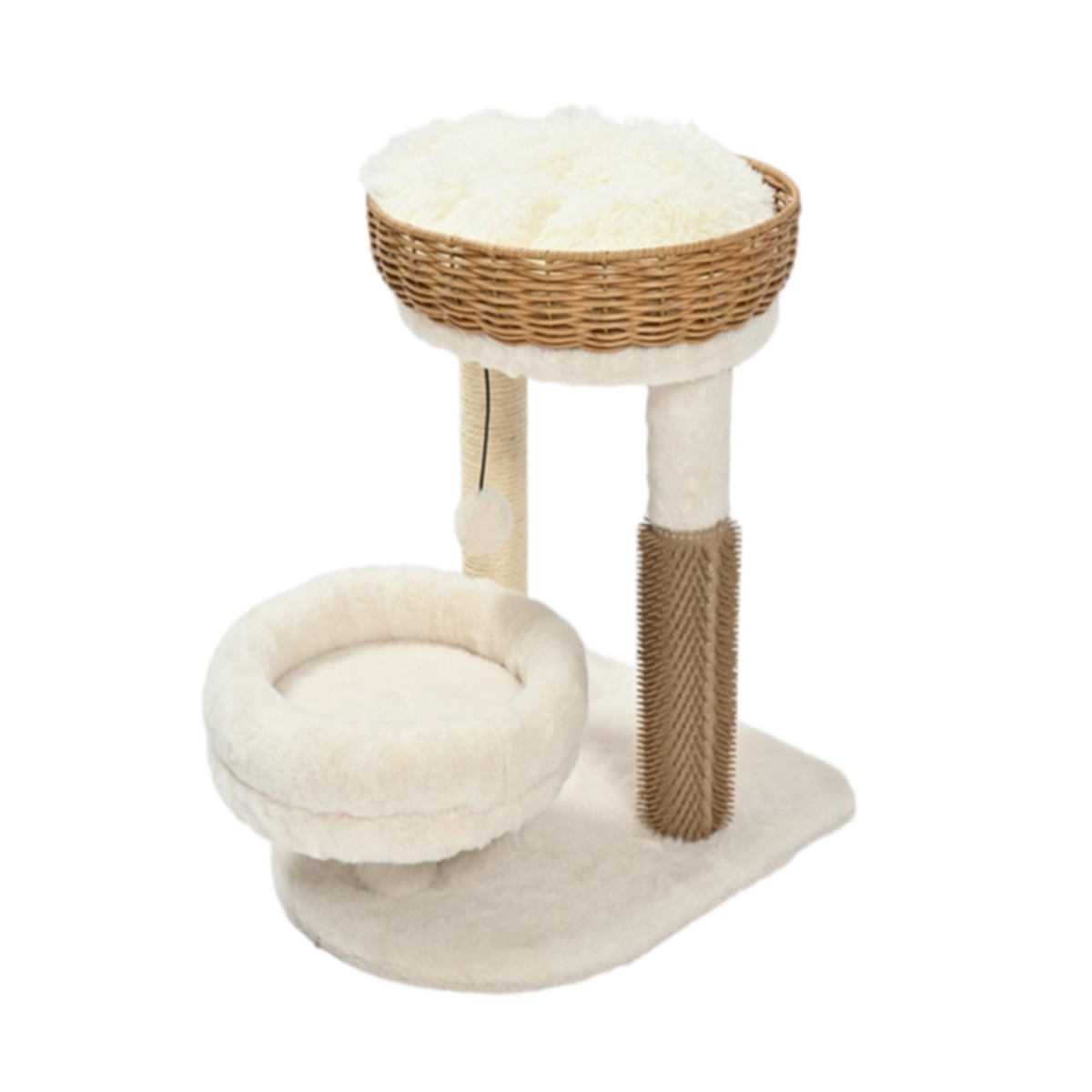 810162076801 17.9 in. Rattan Wicker Cat Tree