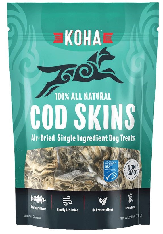 811048022936 2.5 oz Dog Grain Free Air Dried Cod Skins