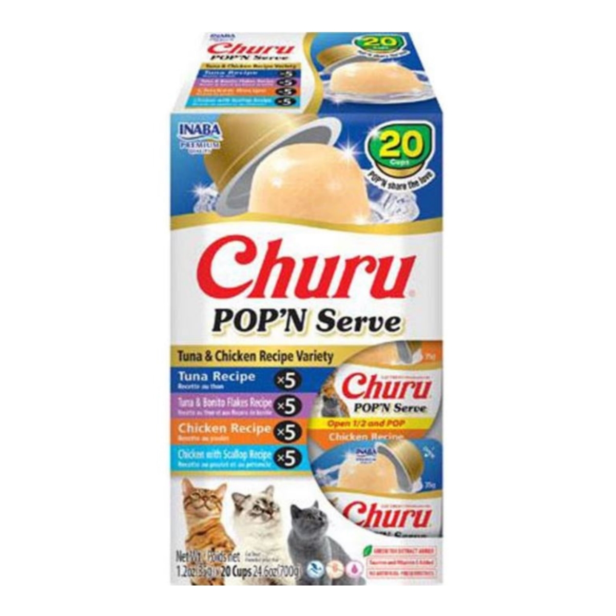 810100852719 24.6 oz Churu Pop N Serve Cat Treat Variety Pack