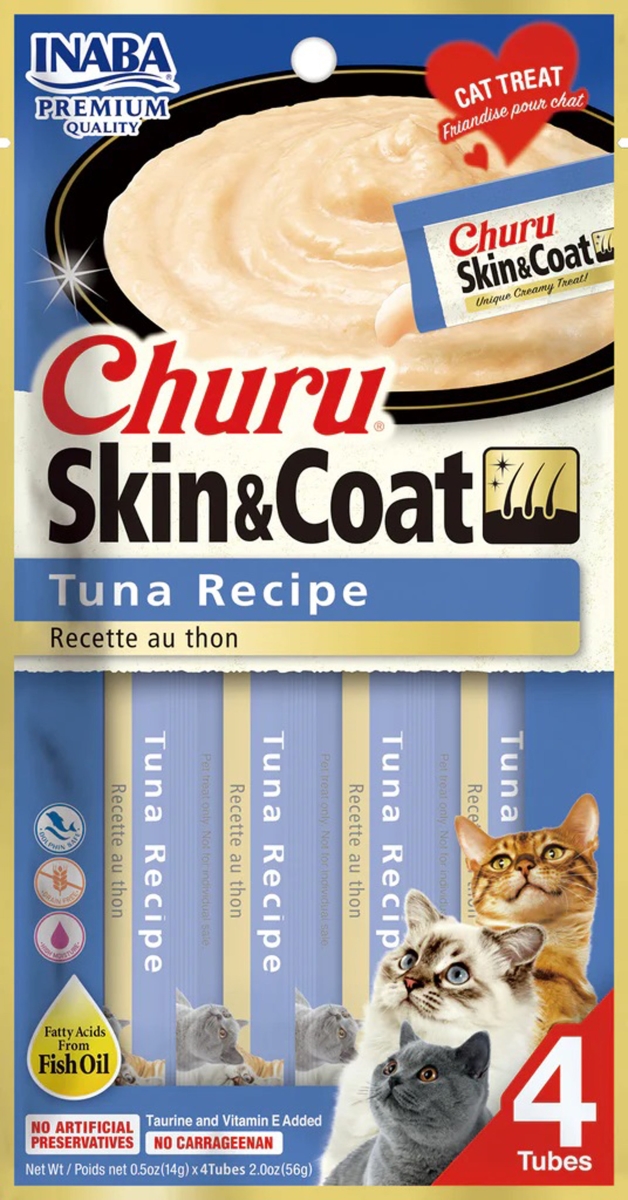 10850006715753 Cat Churu Purees Skin & Coat, Tuna, 2 oz, 6 Count