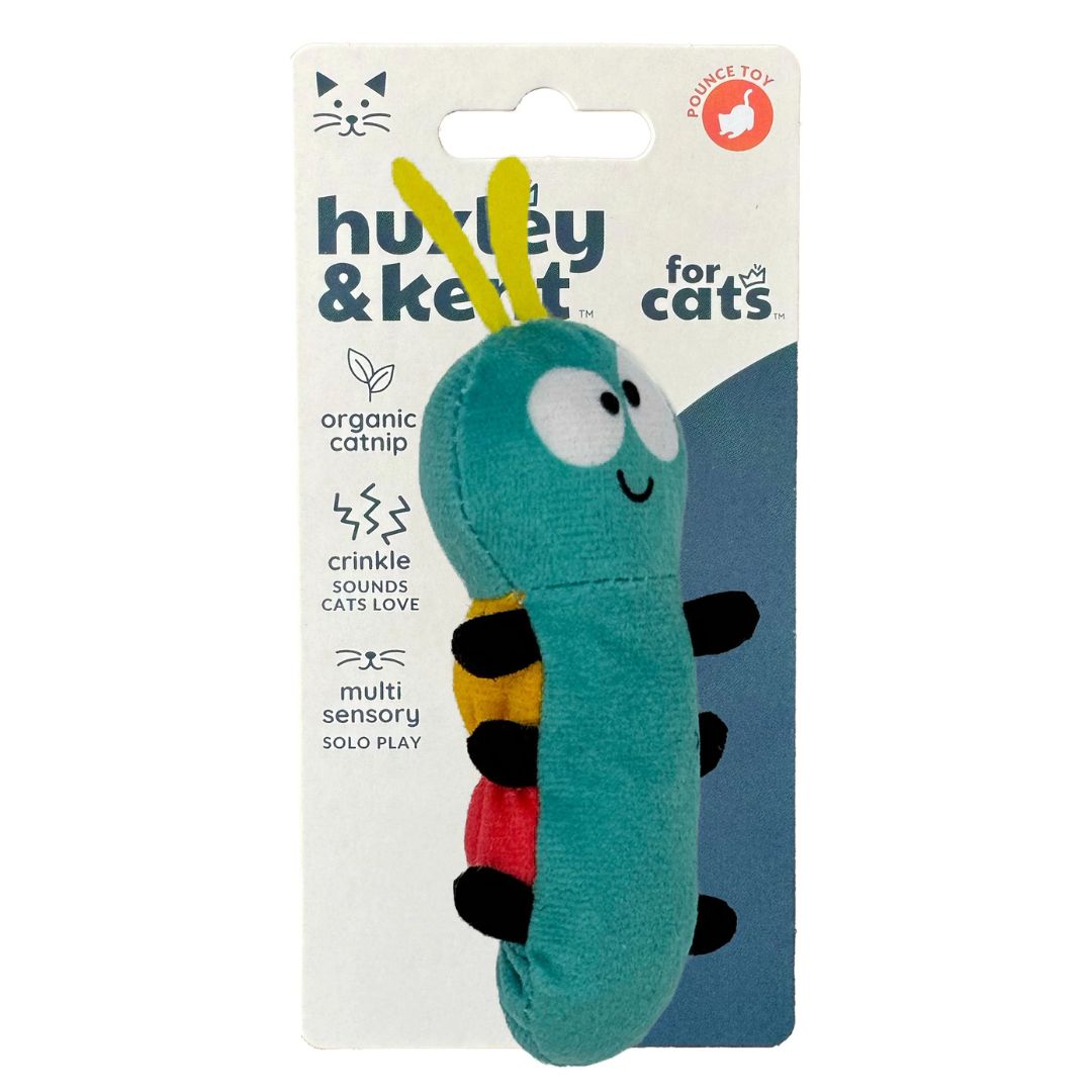665635999039 5 in. Caterpillar Organic Catnip Plush Cat Toy - Crinkle - One Size