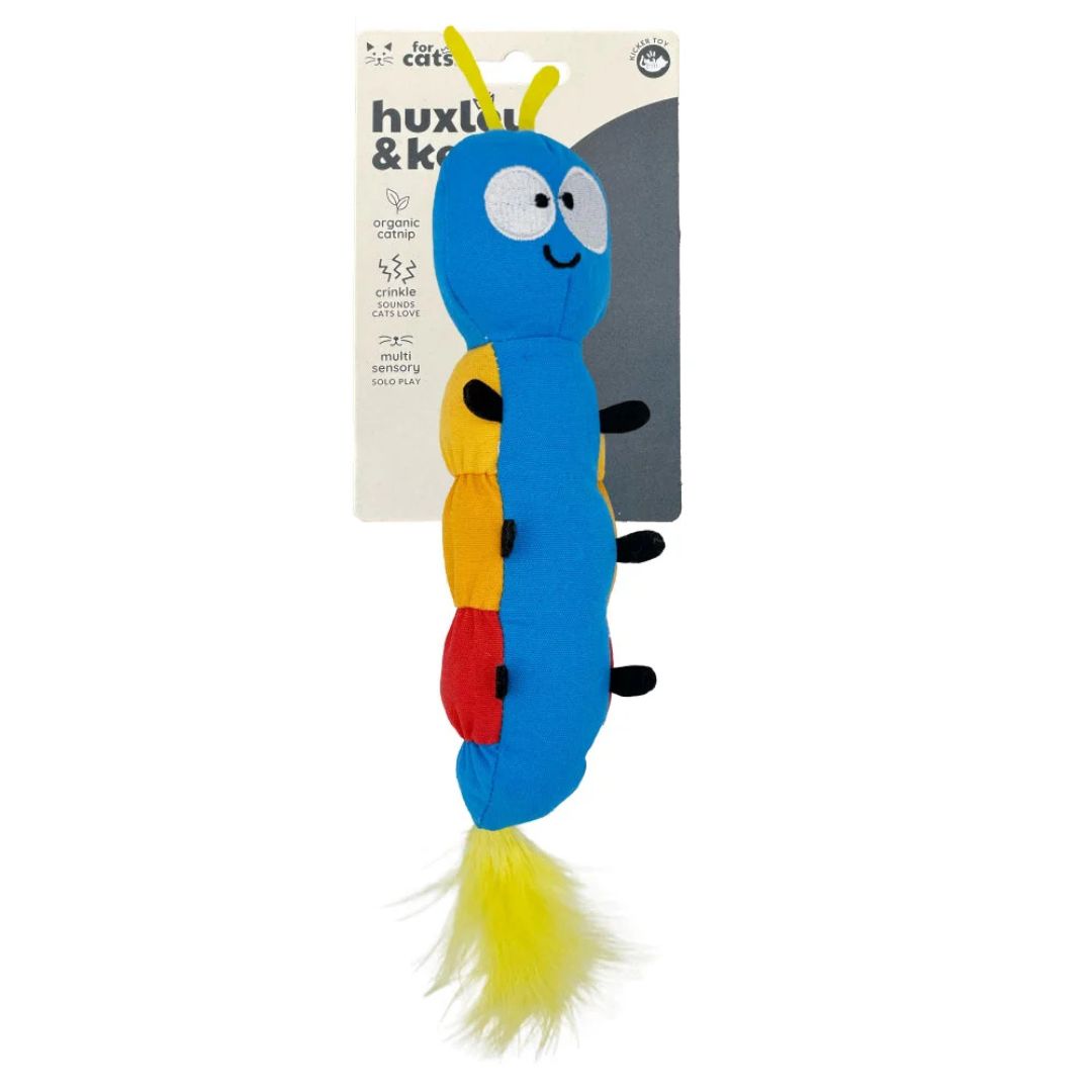 665635999008 12 in. Kicker Caterpillar Organic Catnip Plush Cat Toy - Crinkle - One Size