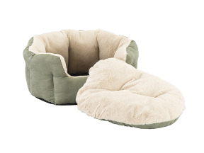 Picture of Ethical Pet 077234329627 18 in. Reversible Cushion Cuddler Dog Bed&#44; Light Gray