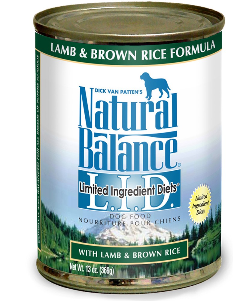 Picture of Natural Balance Pet Foods 723633071130 13 oz Limited Ingredient Diets Lamb & Brown Rice Formula Canned Dog Food - Case of 12