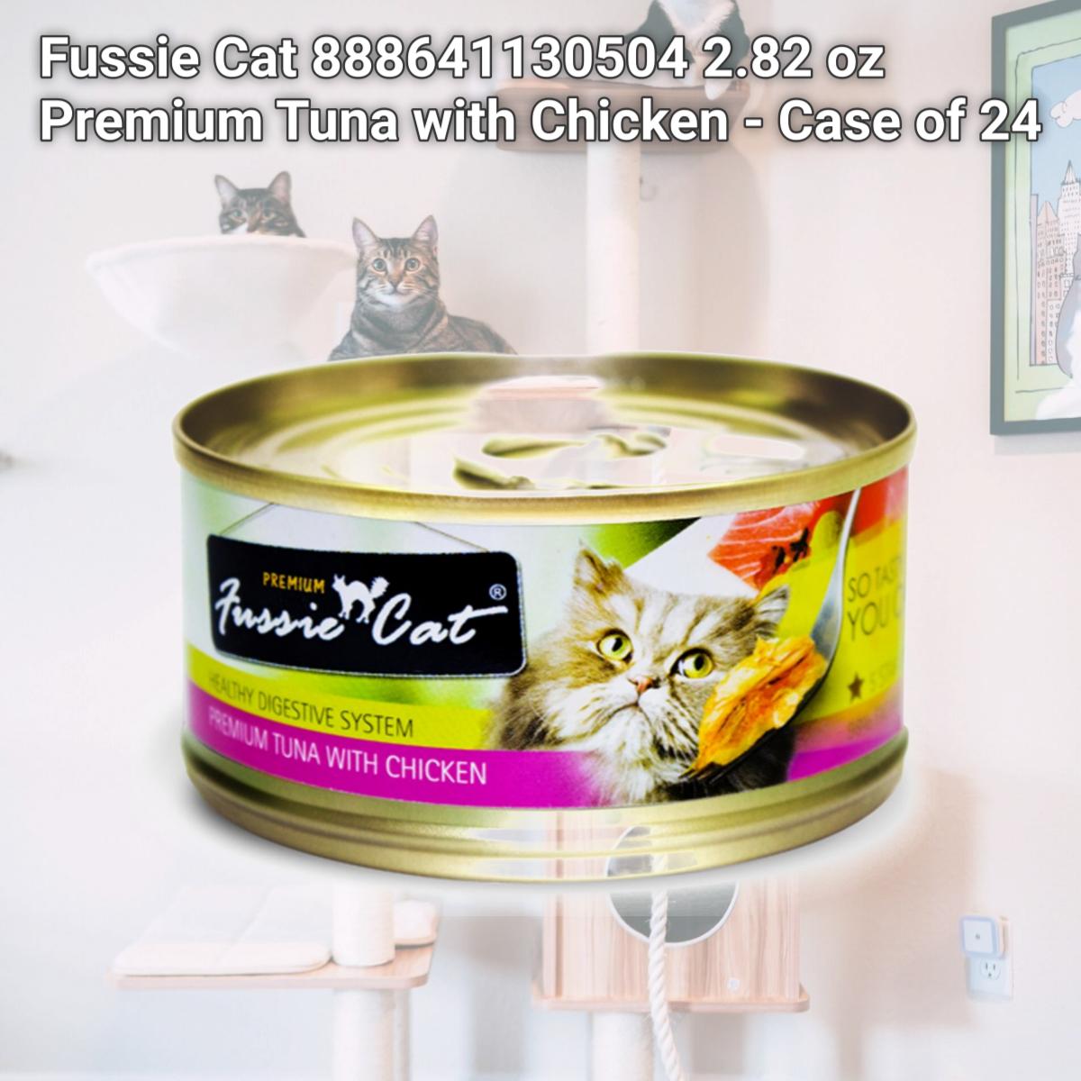 Picture of Fussie Cat 888641130504 2.82 oz Premium Tuna with Chicken - Case of 24