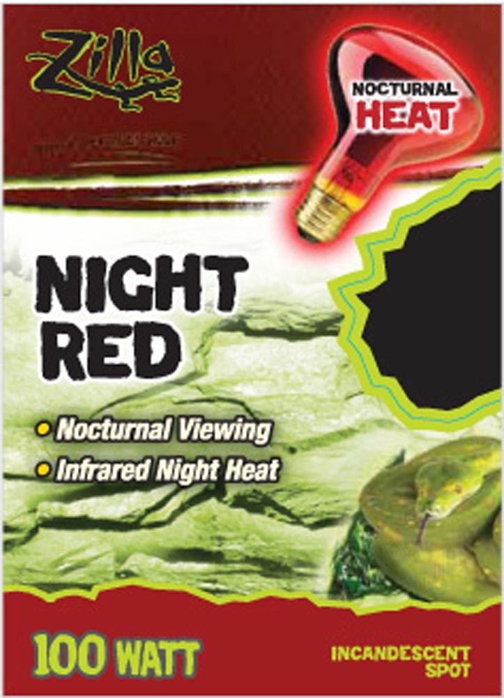 Zilla 96316131224 100W Night Incandescent Spot Bulb - Red