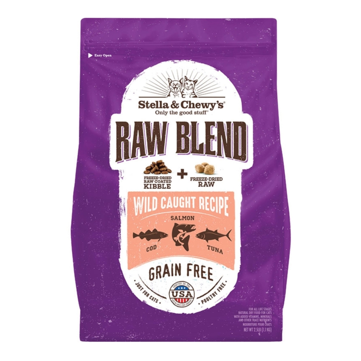 810027370617 2.5 lbs Cat Kibble - Raw Blend Wild Caught Recipe