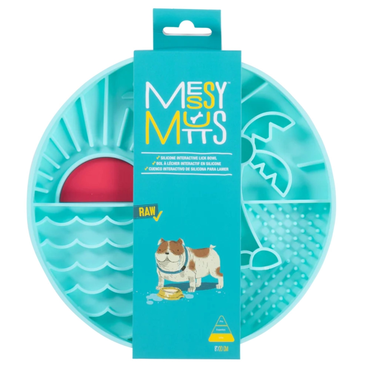 628043608344 Silicone Interactive Lick Bowl for Dog, Beach Pattern - Teal
