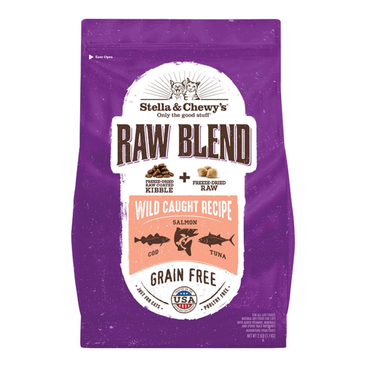 810027370624 5 lbs Cat Kibble - Raw Blend Wild Caught Recipe