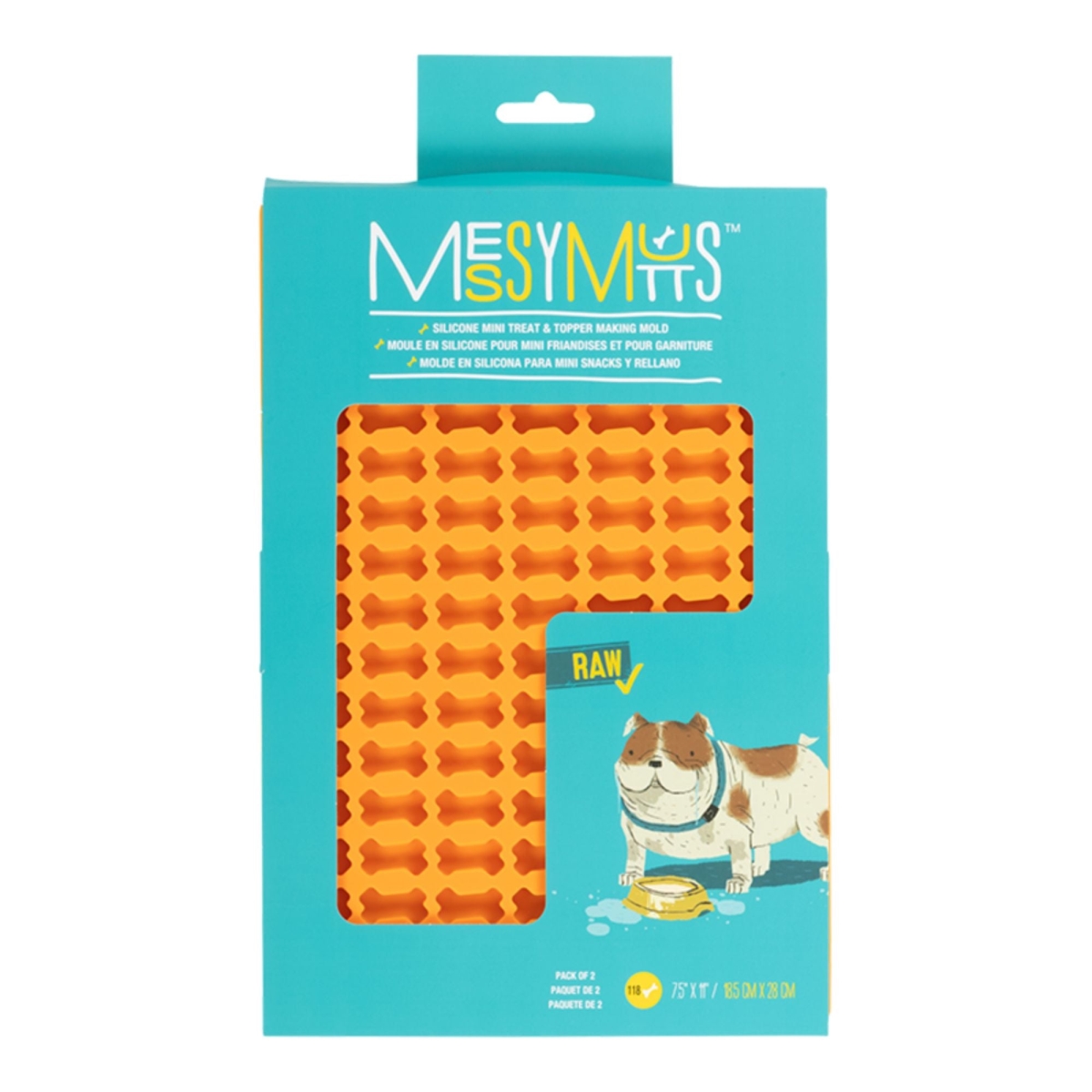628043608375 Silicone Mini Treat & Topper Making Mold for Dog - Blue & Orange - Pack of 2