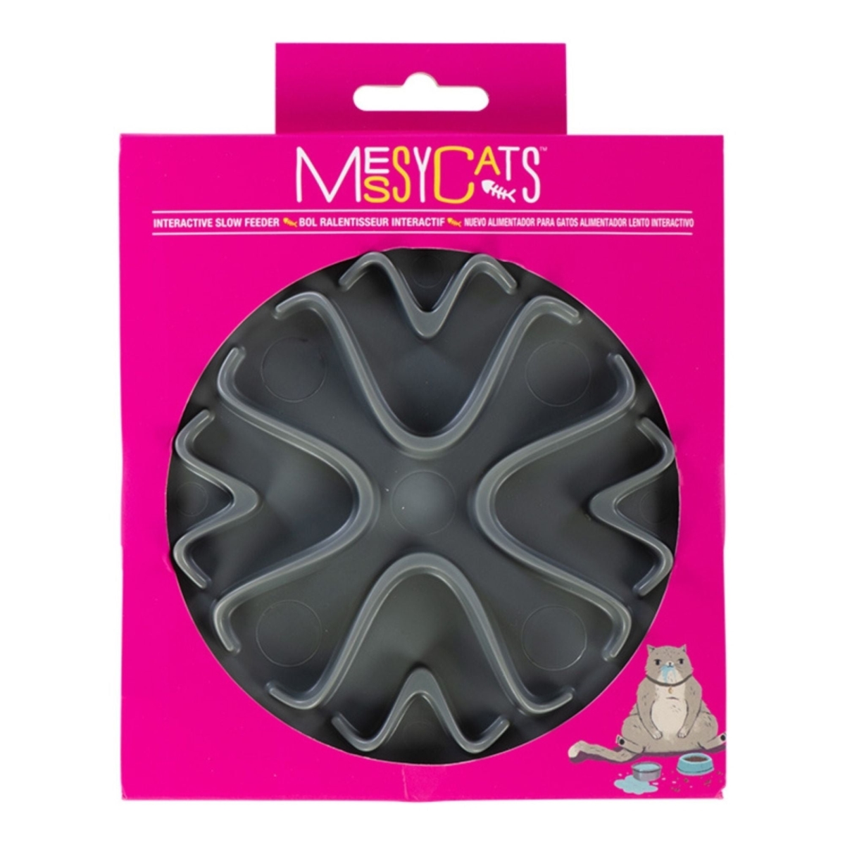 628043608047 6 in. Cat Interactive Feeder - Gray