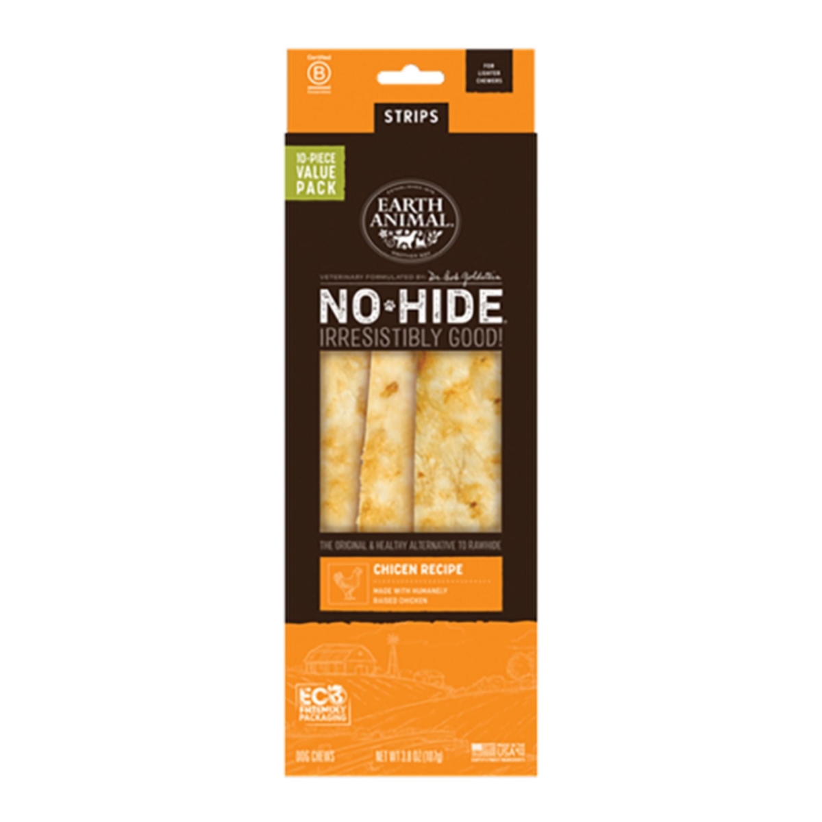 810132873836 No-Hide Original Collection Chicken Strips for Dog - Pack of 10