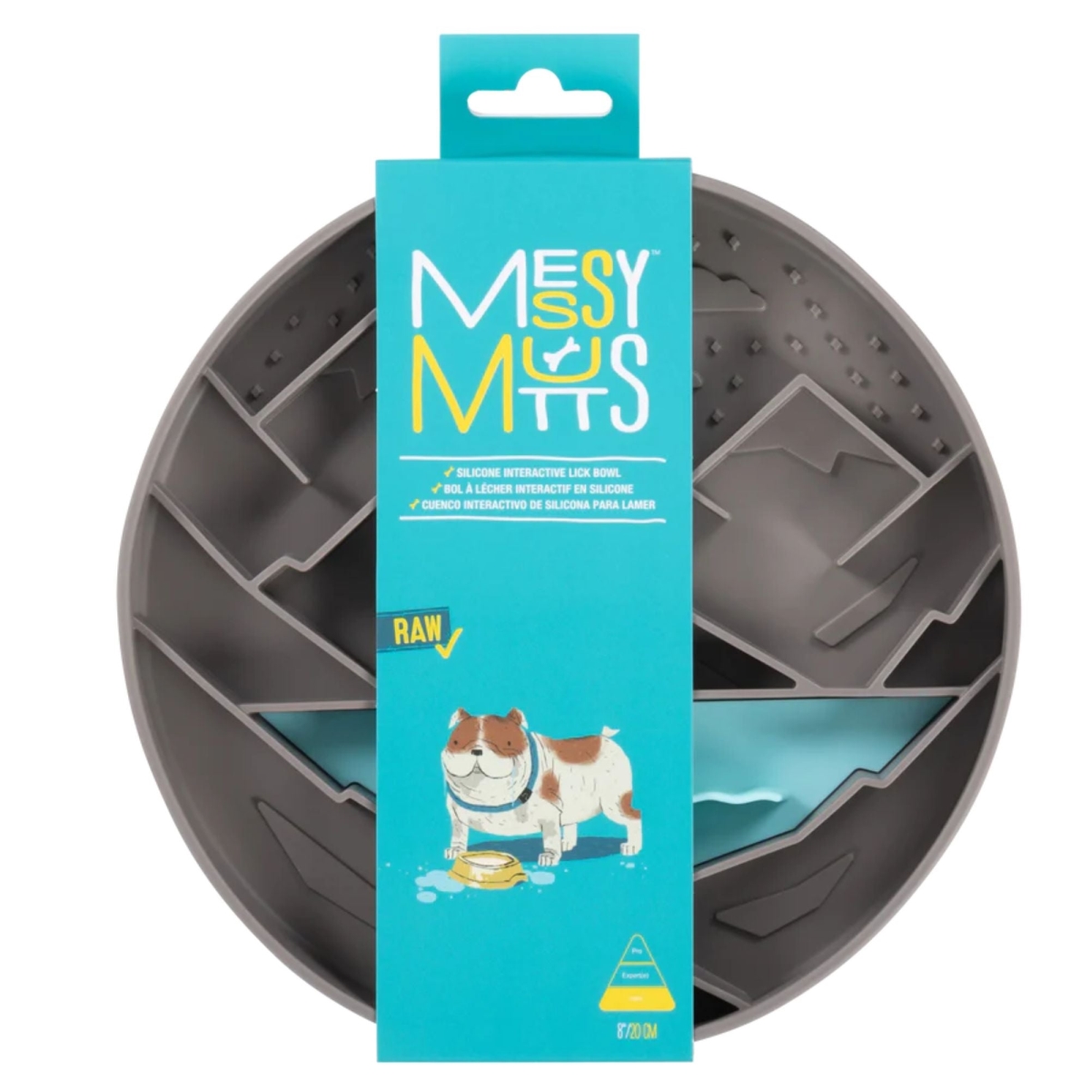 628043608351 Silicone Interactive Lick Bowl for Dog, Mountain Pattern - Warm Gray