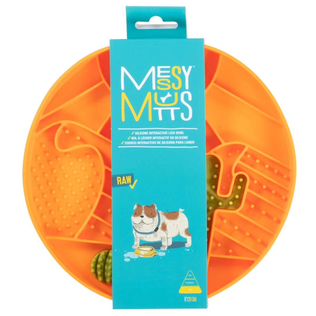 628043608368 Silicone Interactive Lick Bowl for Dog, Desert Pattern - Orange