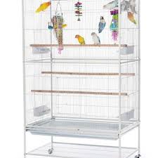 Picture of Prevue Pet 48081000410 Wrought Iron Flight Cage with Stand&#44; White - 31 x 20.5 x 53 in.