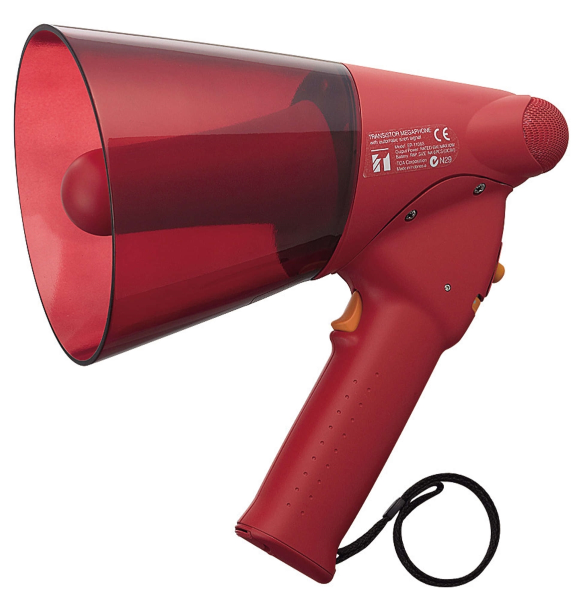 ER-1206S 6W Red Megaphone with Built-In Siren