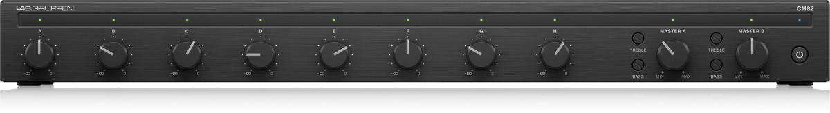 LAB-CM82 Commercial Mixer with 8 Inputs & 2 Outputs