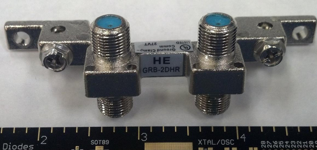 GRB2DHR Coax Grounding Block Dual Splice Dual Ground Wire