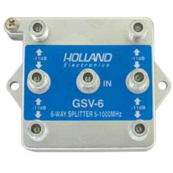 GSV6 5-1000 MHz 6 Way Vertical Splitter