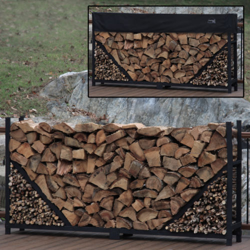 Picture of Shelter-It 23808 8 ft. Straight Firewood Storage Crib with Kindling with 1 ft. Cover