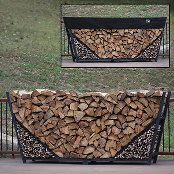 Picture of Shelter-It 23105 8 ft. Slanted Side Firewood Storage Crib with Kindling with 1 ft. Cover
