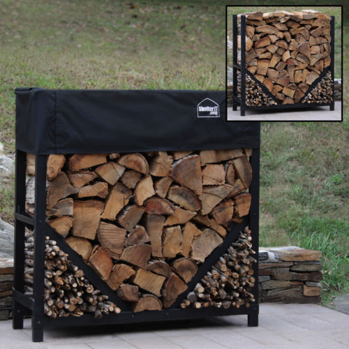 Picture of Shelter-It 23404 4 ft. Straight Firewood Storage Crib with Kindling with 1 ft. Cover