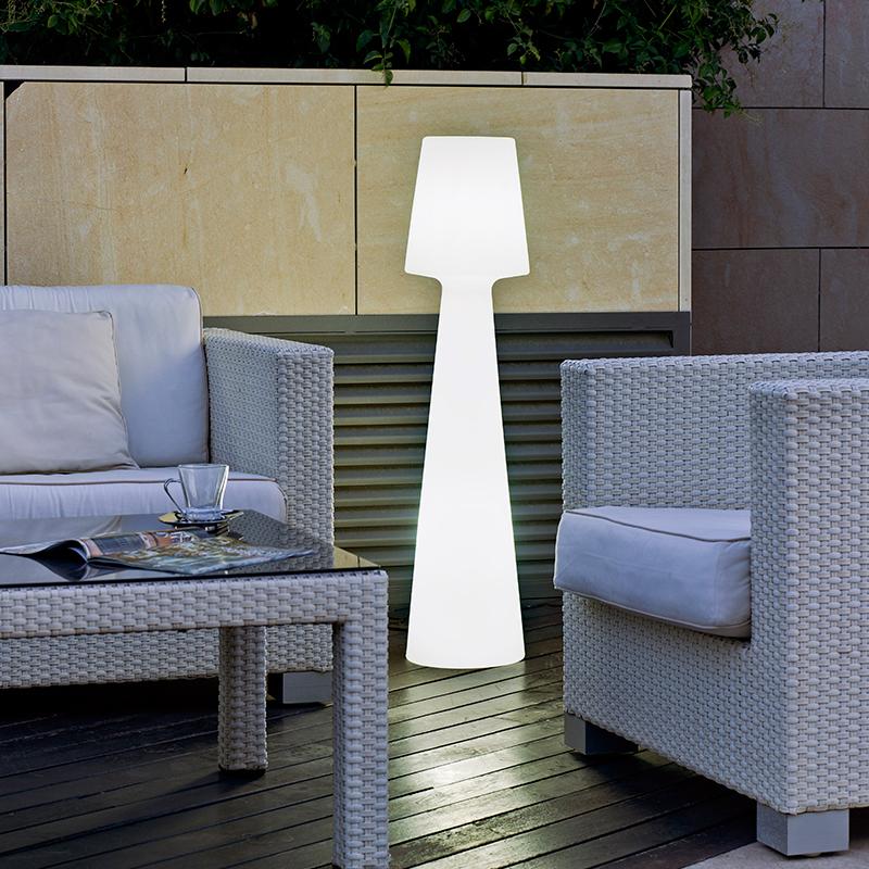 Picture of garden LUMLL110WLNW 43 in. Lola 110 Battery Powered Integrated LED Color Changing Outdoor Floor Lamp&#44; White