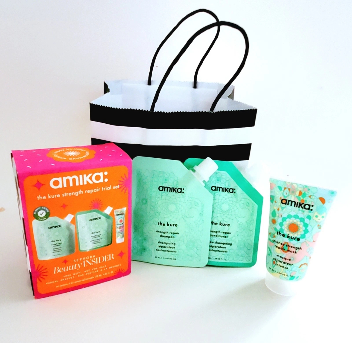 SEP-628 Amika The Kure Strength Beauty Insider Repair Shampoo Mask Sets