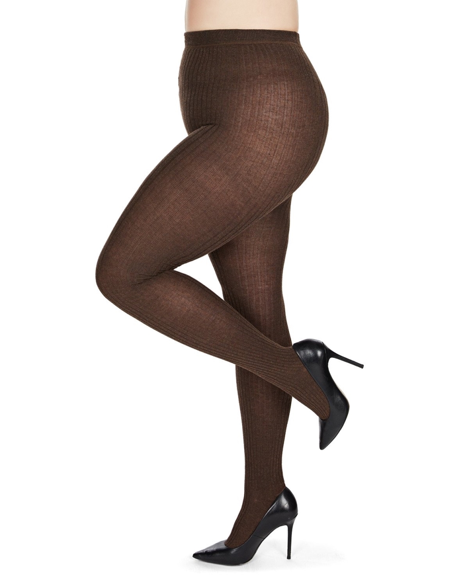 Womens Boston Ribbed Sweater Tights, Dark Gray Heather - Size Q1-2
